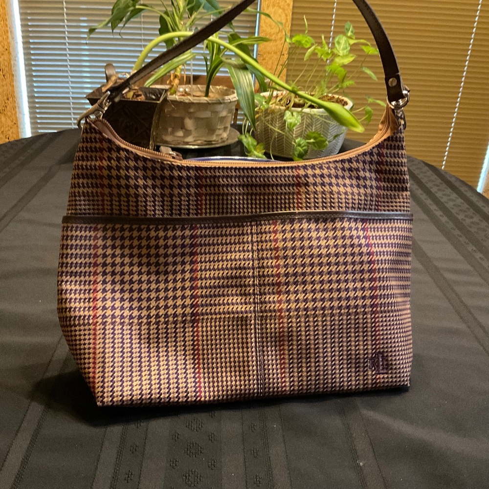 Vintage Ralph Lauren Houndstooth Tweed Bag - Very Gently Used!